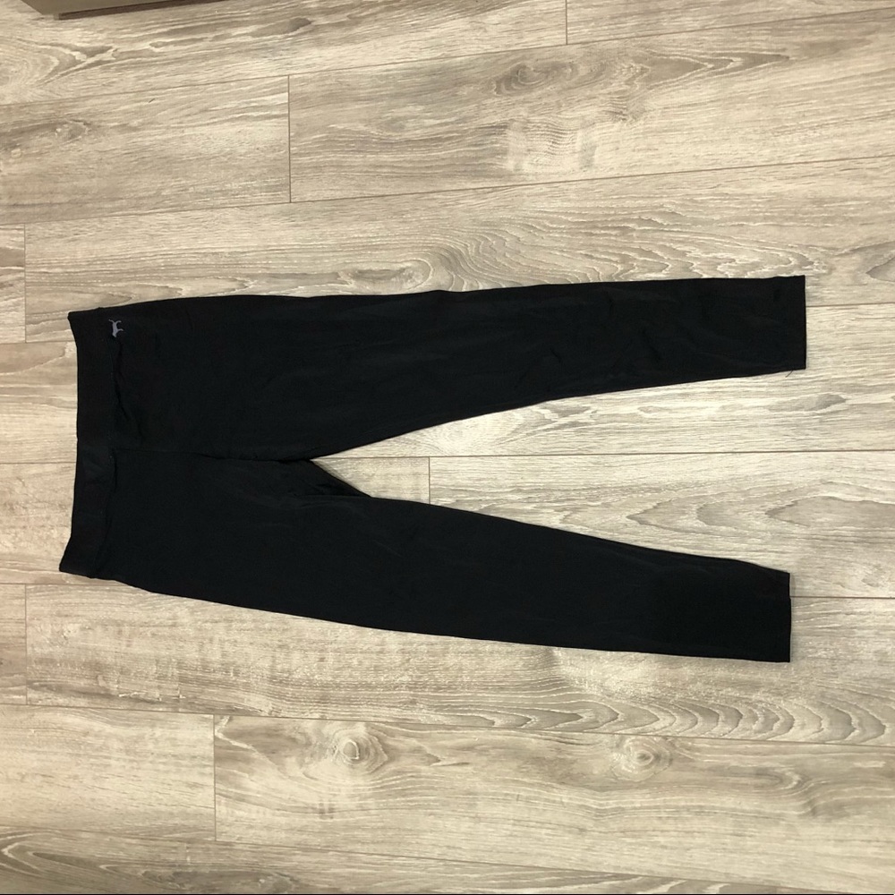Pink Silky Black Legging Size M